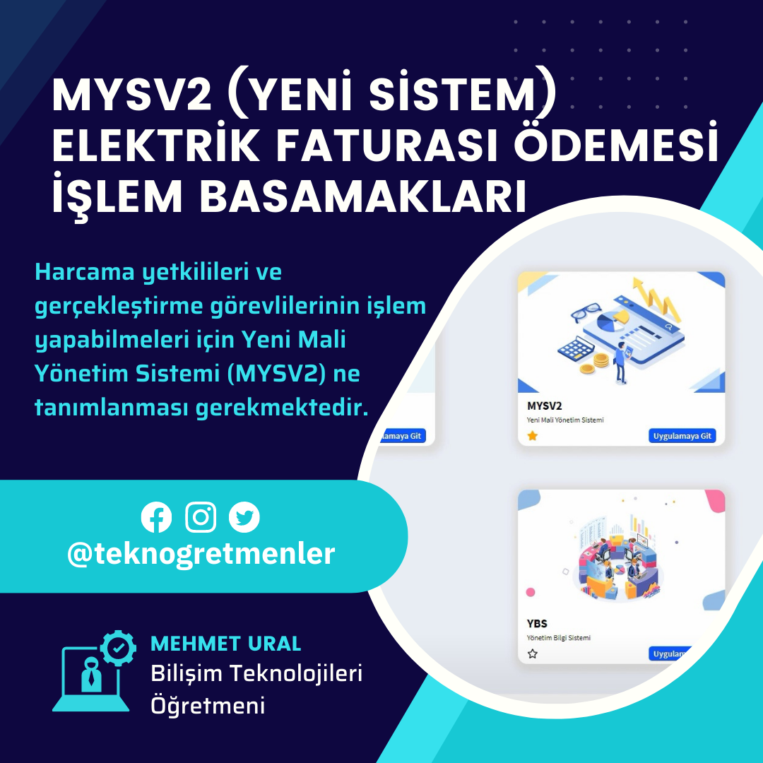 MYSV2 (Yeni Sistem) Elektrik Faturası Ödemesi İşlem Basamakları