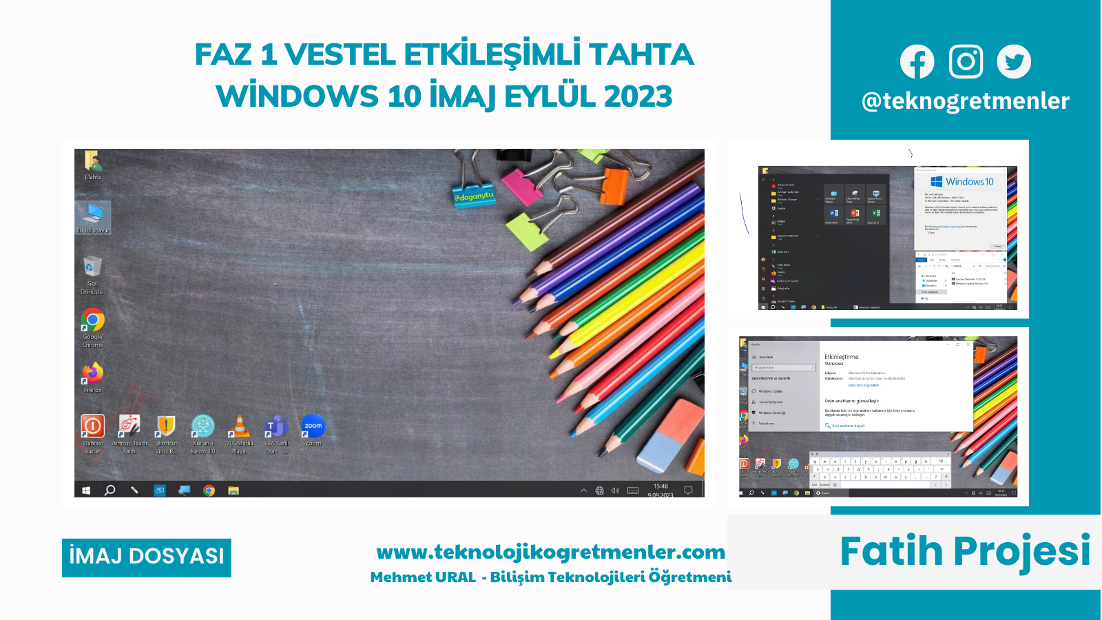 Faz 1 Vestel Etkileşimli Tahta Windows 10 İmajı – Eylül 2023