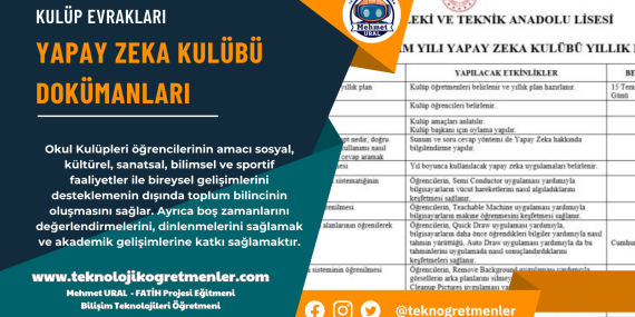 Yapay Zeka Kulübü Dokümanları (Kulüp Evrakları)